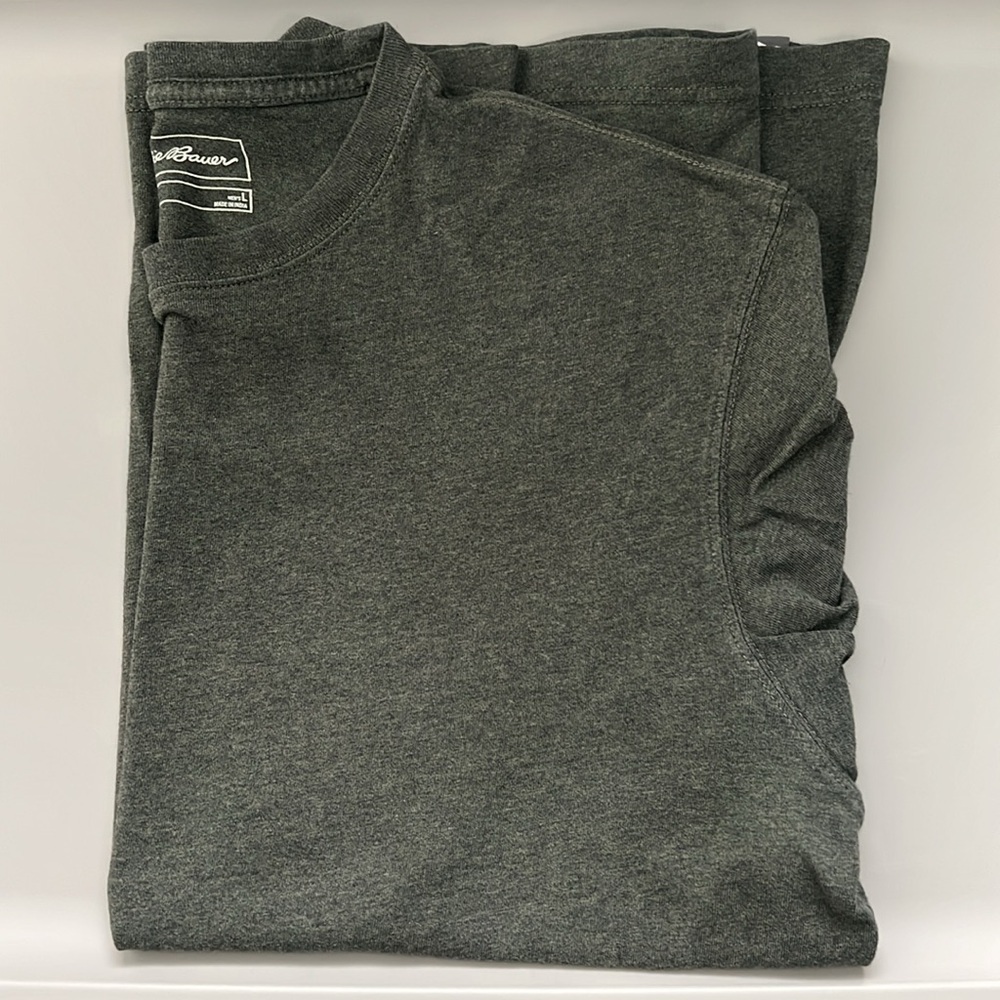 Eddie Bauer Short Sleeve Cotton TShirt Gray Size Large